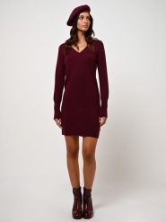 AUTHENTIC CASHMERE Kaszmirowa sukienka "Capelet" w kolorze bordowym rozmiar: XL. Czerwone sukienki damskie AUTHENTIC CASHMERE, xl, bez wzorów, z kaszmiru, bez kołnierzyka, bez ramiączek, mini. Za 370.63 zł.