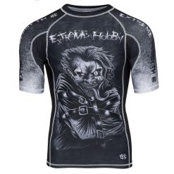 Koszulka Męska na siłownię rashguard MMA EXTREME HOBBY PSYCHO CLOWN. Czarne bielizna termoaktywna męska EXTREME HOBBY, m, bez wzorów, z bawełny. Za 199.00 zł.