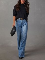 Milan Kiss Bluzka w kolorze czarnym rozmiar: L. Czarne bluzki damskie Milan Kiss, l, bez wzorów, bez kołnierzyka, bez ramiączek. Za 109.52 zł.