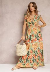Zielona Sukienka Maxi z Falbankami i Cienkimi Gumkami w Pasie Bexla. Zielone sukienki damskie Renee, na co dzień, l, bez wzorów, eleganckie, bez kołnierzyka, bez ramiączek, maxi, rozkloszowane. W wyprzedaży za 52.49 zł.