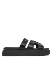 DeeZee Klapki HY69916-2 Czarny. Czarne klapki damskie DeeZee, bez wzorów, z materiału, bez obcasa. Za 119.99 zł.