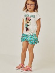 Zippy Komplet t-shirt i spodenki Myszka Minnie ZBGAP0602 23003 Niebieski Regular Fit. Niebieskie koszulki dziewczęce Zippy, m, bez wzorów, z bawełny, bez ramiączek. Za 79.99 zł.
