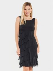 Swing Sukienka koktajlowa 77757710 Granatowy Slim Fit. Niebieskie sukienki damskie Swing, bez wzorów, z syntetyku, wizytowe, bez kołnierzyka, bez ramiączek. Za 289.99 zł.