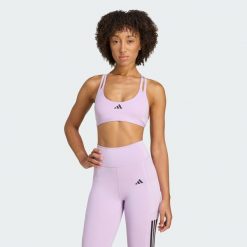 Biustonosz Aeroimpact Luxe Training Light-Support. Czerwone biustonosze sportowe damskie Adidas, bez wzorów, z materiału. Za 219.00 zł.