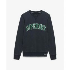 Bluza Superdry Athletic Applique. Niebieskie bluzy bez kaptura męskie Superdry., m, prążkowane. Za 402.90 zł.