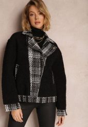 Czarna Kurtka Oversize z Futerka Baranek Lesova. Czarne kurtki damskie Renee, m, bez wzorów, bez kaptura. Za 369.99 zł.