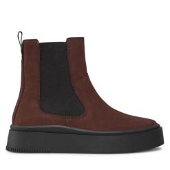 Sztyblety Vagabond Shoemakers. Brązowe botki damskie Vagabond Shoemakers, bez obcasa, na płaskiej podeszwie, bez zapięcia. Za 639.99 zł.