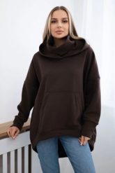 Bluza ocieplana oversize brązowa. Brązowe bluzy z kapturem damskie KESI, l, z bawełny. Za 270.16 zł.
