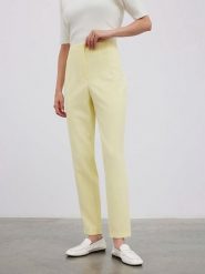 BGN Spodnie w kolorze żółtym rozmiar: 36. Żółte spodnie materiałowe damskie BGN, bez wzorów, z materiału, z podwyższonym stanem. Za 84.21 zł.