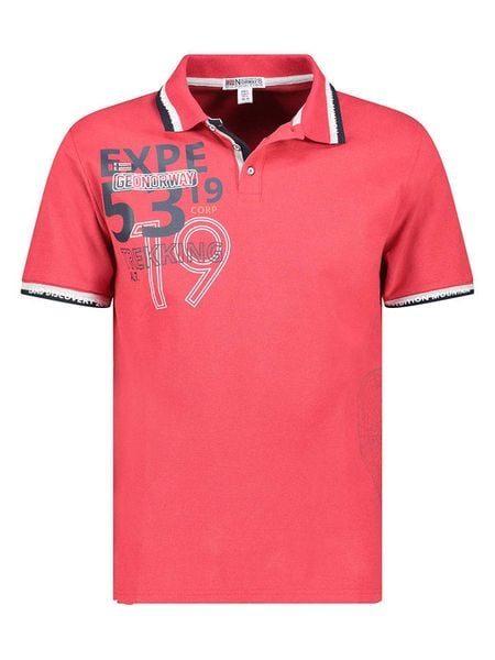 Geographical Norway Koszulka polo "Krug" w kolorze czerwonym rozmiar: M. Czerwone koszulki polo męskie Geographical Norway, m, bez wzorów, z bawełny, bez ramiączek. Za 47.95 zł.