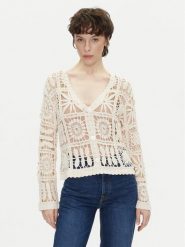 Pepe Jeans Kardigan Olympia PL702273 Beżowy Regular Fit. Brązowe kardigany damskie Pepe Jeans, m, bez wzorów, z bawełny. Za 259.99 zł.
