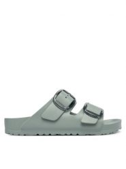 Birkenstock Klapki Arizona Stealth Buckle 1031301 Zielony. Zielone klapki damskie Birkenstock, bez wzorów, z syntetyku, bez obcasa. Za 279.99 zł.