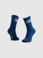 4F Skarpety casual wysokie męskie 4F x Robert Lewandowski - granatowe 43-46. Niebieskie skarpetki męskie 4f, bez wzorów, z bawełny. Za 29.99 zł.