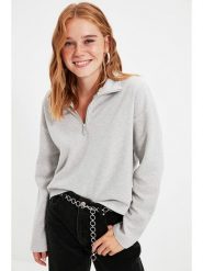 Trendyol Bluza w kolorze szarym rozmiar: L. Szare bluzy bez kaptura damskie Trendyol, l. Za 66.16 zł.