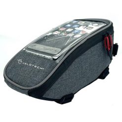 Torba rowerowa na ramę z uchwytem na telefon Velotech. Szare torebki klasyczne damskie VELOTECH, bez wzorów, bez dodatków. Za 64.84 zł.
