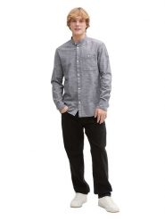 TOM TAILOR Denim Koszula - Slim fit - w kolorze szarym rozmiar: L. Szare koszule męskie Tom Tailor Denim, l, bez wzorów, z bawełny, bez kołnierzyka, bez ramiączek. Za 79.21 zł.
