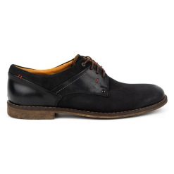 Kampol Buty męskie casual eleganckie nubuckowe 333KAM czarne. Czarne buty wizytowe męskie ze skóry, bez zapięcia. Za 362.62 zł.