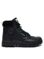 Palladium Trapery 94380-008-M Czarny. Czarne trapery damskie Palladium, ze skóry, bez obcasa. Za 469.99 zł.