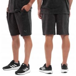 Spodenki treningowe męskie PUMA. Czarne szorty męskie Puma, bez kołnierzyka. Za 134.00 zł.