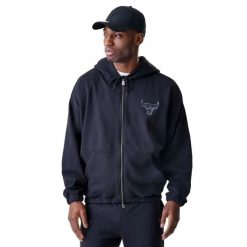 Bluza New Era Nba Linear Fz Hoodie Chibul Dorośli. Czarne bluzy bez kaptura męskie New Era, m, z bawełny. Za 330.00 zł.