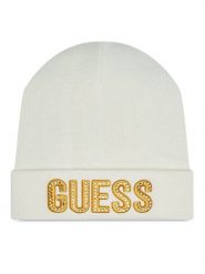 Guess Czapka A0BZ01 Z2QQ0 Écru. Czapki dziecięce Guess, na zimę, z aplikacjami, z materiału. Za 69.99 zł.