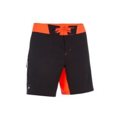 Spodenki surfing krótkie BBS 500. Czarne szorty męskie OLAIAN, bez wzorów, z materiału, sportowe. W wyprzedaży za 29.99 zł.