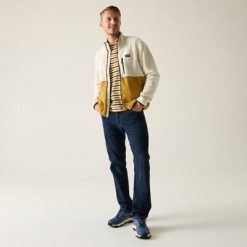 Męska bluza polarowa Frankie Color Block z zamkiem błyskawicznym. Białe bluzy bez kaptura męskie Regatta, m, z polaru. W wyprzedaży za 169.99 zł.