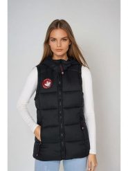 CANADA weather gear Kamizelka pikowana w kolorze czarnym rozmiar: M. Czarne kamizelki damskie CANADA weather gear, m. Za 217.53 zł.
