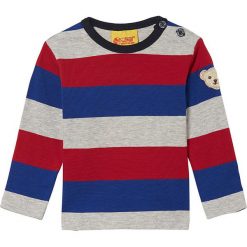 Koszulka w kolorze czerwono-niebieskim. Czerwone t-shirty chłopięce Steiff, z aplikacjami, bez ramiączek. W wyprzedaży za 42.95 zł.