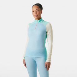 Bluza damska z zamkiem 1/2 Helly Hansen Lifa Midw. Niebieskie bluzy bez kaptura damskie Helly Hansen, z wełny. Za 430.50 zł.