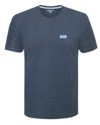 Klasyczny, Prosty T-Shirt - Pako Jeans - Granatowy Melanż. Niebieskie t-shirty męskie Pako Jeans, m, bez wzorów, z bawełny, bez kołnierzyka. Za 65.00 zł.