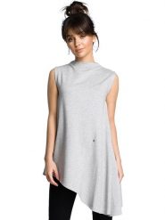Be Wear Top w kolorze szarym rozmiar: S. Szare topy damskie Be Wear, s, bez wzorów, z bawełny, z asymetrycznym kołnierzem. Za 166.95 zł.