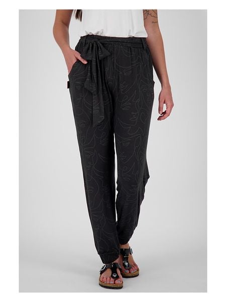 Alife and kickin Spodnie "AliceAK" w kolorze czarnym rozmiar: S. Czarne spodnie materiałowe damskie Alife and Kickin, bez wzorów, z materiału, z podwyższonym stanem. Za 118.84 zł.