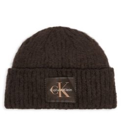 Czapka Calvin Klein. Brązowe czapki zimowe damskie CALVIN KLEIN. Za 209.99 zł.