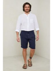 Lin Passion Szorty w kolorze granatowym rozmiar: XL/XXL. Niebieskie szorty męskie Lin Passion, z bawełny, bez kołnierzyka. Za 127.05 zł.