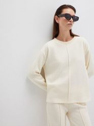 MAVI Sweter w kolorze kremowym rozmiar: S. Brązowe swetry klasyczne damskie MAVI, s, z bawełny, bez kołnierzyka. Za 129.95 zł.