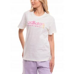 Adidas koszulka Kobieta t-shirt bluzka sportowa bawełniana logo roz. XS. Białe bluzki sportowe damskie Adidas, xs, bez wzorów, z bawełny, bez ramiączek. Za 102.00 zł.