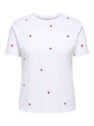 ONLY Koszulka w kolorze białym rozmiar: M-46/48. Białe bluzki damskie Only, m, bez wzorów, z bawełny, bez kołnierzyka, bez ramiączek. Za 83.62 zł.