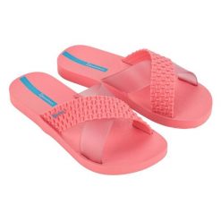 Klapki damskie Ipanema Sense Slide. Niebieskie klapki damskie Ipanema, bez wzorów, bez obcasa. Za 69.99 zł.