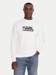KARL LAGERFELD Bluza 705091 554917 Biały Regular Fit. Białe bluzy bez kaptura męskie Karl Lagerfeld, m, z bawełny. Za 439.99 zł.