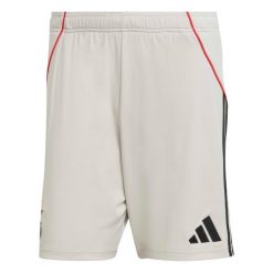 Krótki spodenki Benfica Lizbona 2025/26. Szare szorty męskie Adidas, bez wzorów, z materiału, sportowe. Za 223.00 zł.