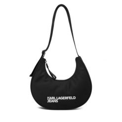 Torebka Karl Lagerfeld Jeans. Czarne torebki klasyczne damskie Karl Lagerfeld Jeans, bez wzorów, z jeansu, bez dodatków. Za 509.99 zł.