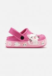 Różowe Klapki Chodaki z Kotkiem i Gwiazdkami Soneriela. Czerwone sukienki niemowlęce Born2be, bez wzorów, bez ramiączek. Za 29.99 zł.