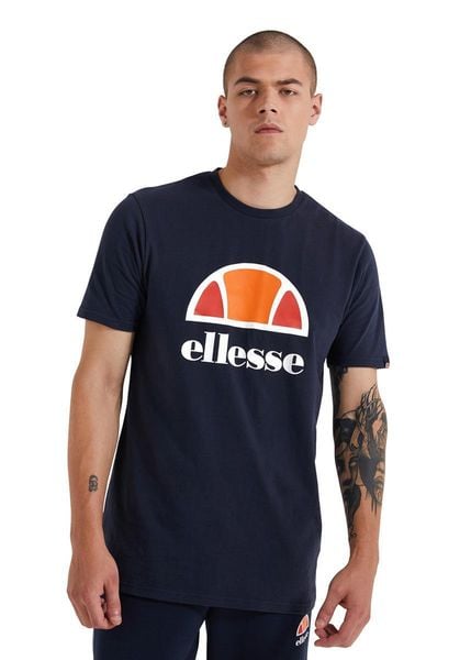Koszulka z krótkim rękawem Męska Ellesse Dyne Ciemnoniebieski. Niebieskie spodnie materiałowe męskie Ellesse, bez wzorów, z bawełny, klasyczne, z standardowym stanem. Za 119.00 zł.