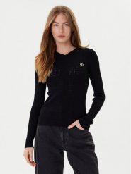 TWINSET Sweter 252TP3241 Czarny Slim Fit. Czarne swetry klasyczne damskie Twinset, xxl, z wiskozy, bez kołnierzyka. Za 539.99 zł.