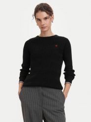 Beverly Hills Polo Club Sweter P-SS26W-M537390BLK Czarny Regular Fit. Czarne swetry klasyczne damskie Beverly Hills Polo Club, m, z bawełny, bez kołnierzyka. Za 269.99 zł.