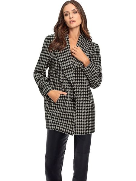 Heine Płaszcz przejściowy w kolorze szaro-czarnym rozmiar: 34. Czarne płaszcze damskie Heine, bez wzorów, z wełny. Za 260.99 zł.