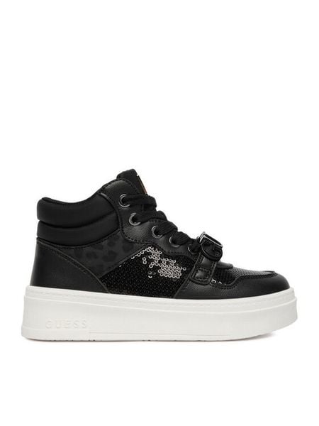 Guess Sneakersy CEOWB-AVO-357-05 Czarny. Czarne buty sportowe dziewczęce Guess, z aplikacjami, ze skóry, bez zapięcia. Za 279.99 zł.