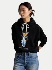 Polo Ralph Lauren Bluza 211B23862001 Czarny Relaxed Fit. Czarne bluzy bez kaptura damskie Polo Ralph Lauren, m, z bawełny. Za 1,103.99 zł.