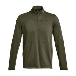 Bluza męska Under Armour Tactical Rival Job Fleece 1/4 Zip. Zielone bluzy bez kaptura męskie Under Armour, bez wzorów, sportowe, bez kołnierzyka, bez ramiączek. Za 199.99 zł.